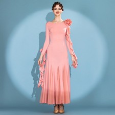 Latin Ballroom Dance Dress Modern Salsa Waltz Standard Long Dress C132 3 Colors