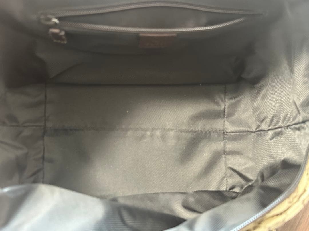 GUCCI Tote Bag GG Pattern Canvas Leather Ivory Green Red Authentic Excellent thumbnail 8