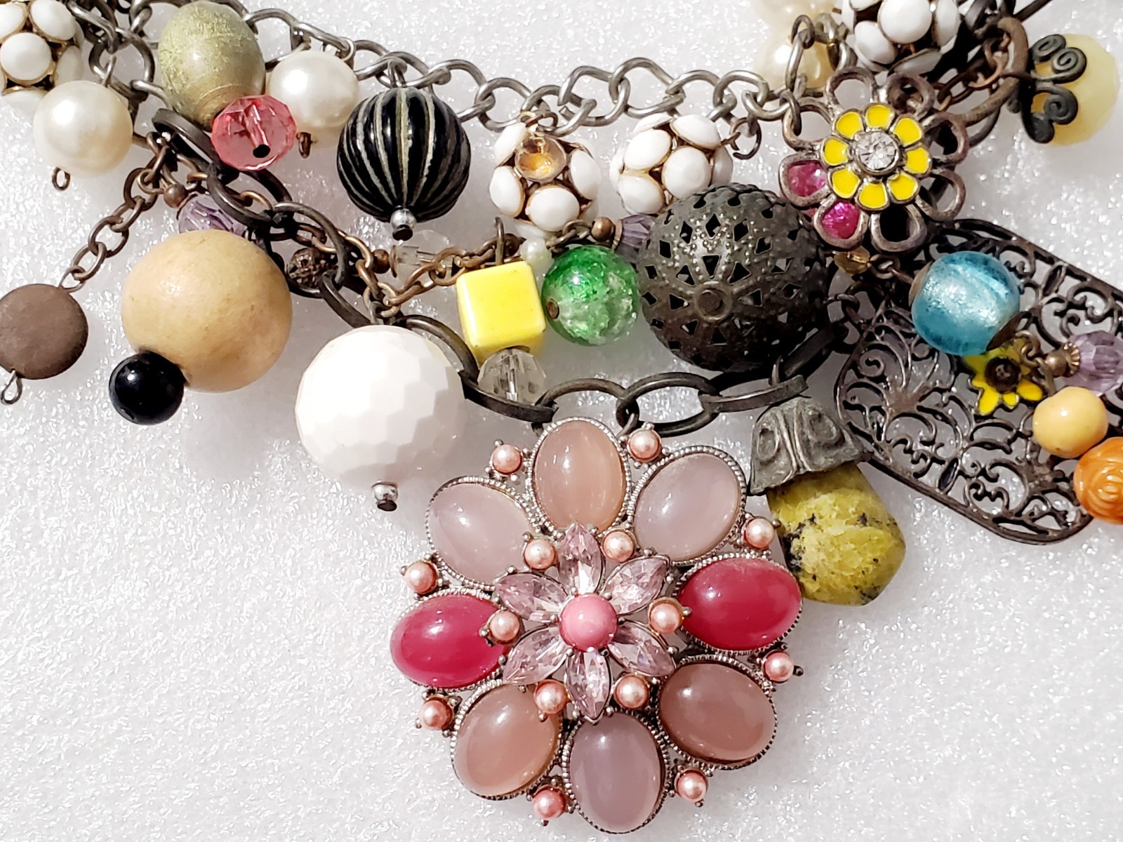 Touch Piece Multi-Charm Statement Necklace - image 4