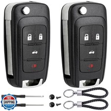 Confezione 2 Guscio Portachiavi Flip Ricambio 4 Pulsanti Per Chevy Cru