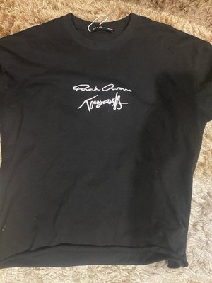 Rick Owens x Tommy Cash Black Embroidered Logo Graphic Print Crew Neck T-Shirt