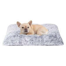 EHEYCIGA Fluffy Dog Crate Bed for Medium Dogs Plush Crate Pad Grey