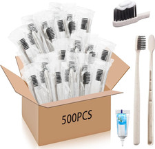 500 Sets Disposable Toothbrushes with Toothpaste Bulk Individually...
