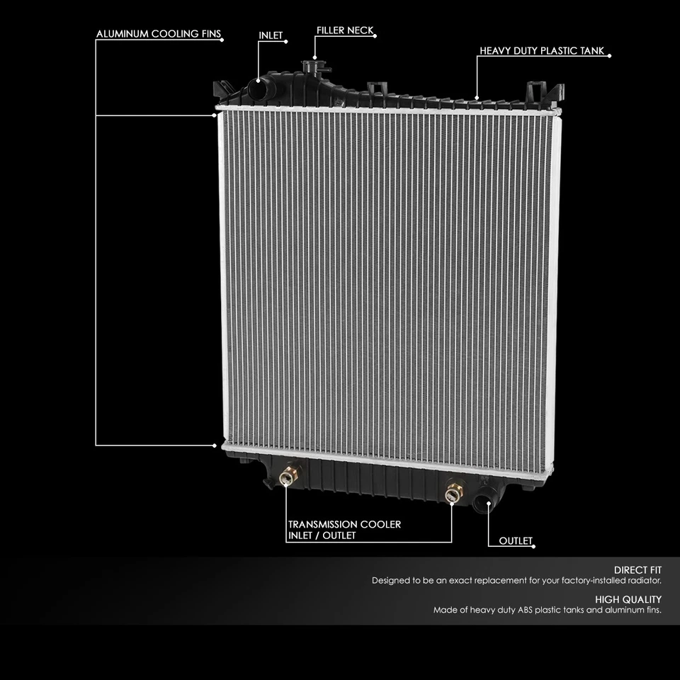 PARA 06-07 FORD EXPLORER SPORT TRAC AT OE ESTILO ALUMINIO RADIADOR REFRIGERACIÓN 2816 Foto 2 de 4