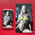 SEXY "Mother Of Dragons" GOT - 1 troy oz .999 Fine Silver Colorized Bar w COA
