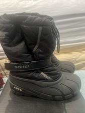 Sorel Youth Flurry Winter Boots - Size 5 Kids - Black / City Grey