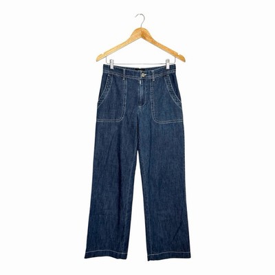 A.P.C. Seaside Jeans Stonewashed Indigo Blue Size 28 Wide Leg Cotton Denim