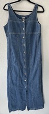 Gap Denim Maxi Dress Women's 10 Sleeveless Button Front Festival Boho - NWT