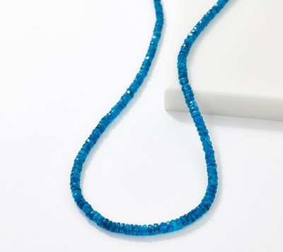 Affinity Gems Neon Apatite Gemstone Beaded 18'' Necklace   Sterling Silver