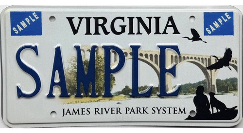 *SAMPLE SALE* Virginia JAMES RIVER PARK SYSTEM Sample License Plate
