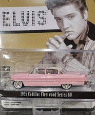 GreenLight Elvis 1955 Cadillac Fleetwood Series 60 Pink 1:64 Diecast Hollywood