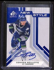 2021-22 Upper Deck CHL SP Game Used New Style Blue Auto #NS-CR Conner Roulette