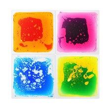 Gift Boutique Square Liquid Sensory Floor Tiles 4 Pack Colorful Kid... Fast Ship