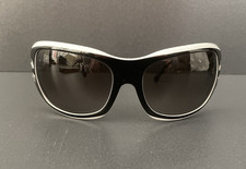 VTG Versace Black And White Large Framed Sunglasses Embelished Arms 407B Medusa