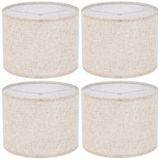 Beige Linen Lamp Shades Set of 4,Drum lamp shades for table lamps 13" Top x 1...