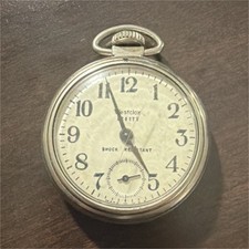 Westclox 8777 Silver Pocket Watch Shock Resistant Polished Metal Analog