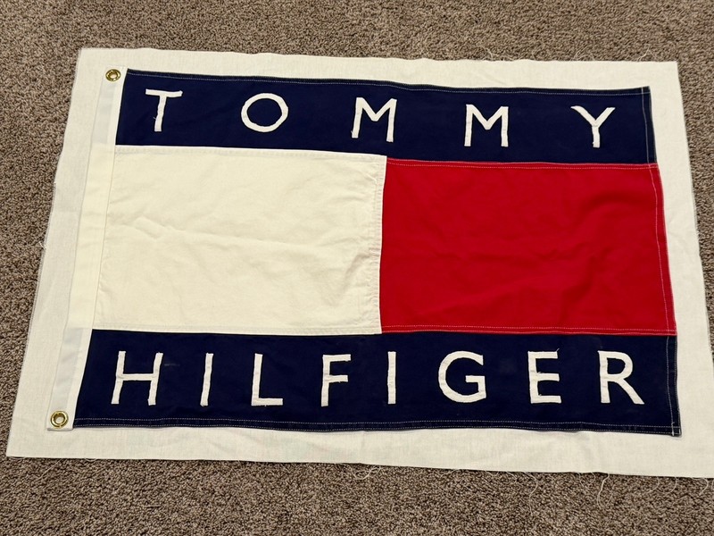 Tommy Hilfiger Banner Flag With Grommets - Measures 34”x22”- Red White Blue