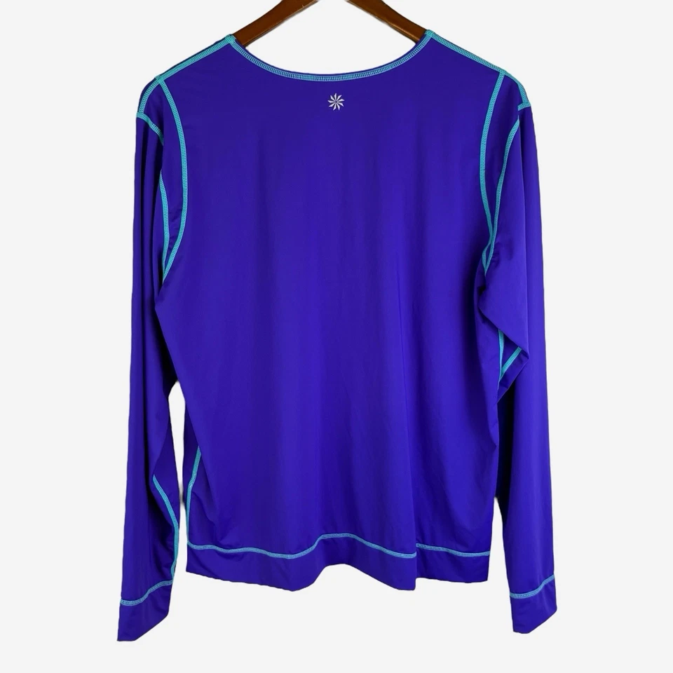 Blusa Athleta Summer Shade manga longa rashguard tamanho 2X roxa elástica sol natação - Imagem 2 de 4