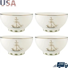Microwave Safe Dishwasher Safe Porcelain Rice Bowls Set of 4 British Colonial US