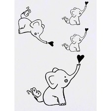 4 x 'Baby Elephant' Temporary Tattoos / Transfers TO00012409 