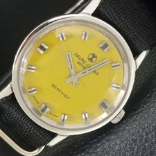 SWISS VINTAGE FAVRE LEUBA SEA CHIEF 253 HAND-WINDING MENS YELLOW WATCH a703760-2