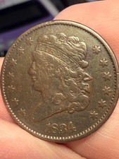 1834 CLASSIC HEAD HALF CENT, AU  ~  WONDERFUL EXAMPLE WITH HANDSOME BROWN TONES