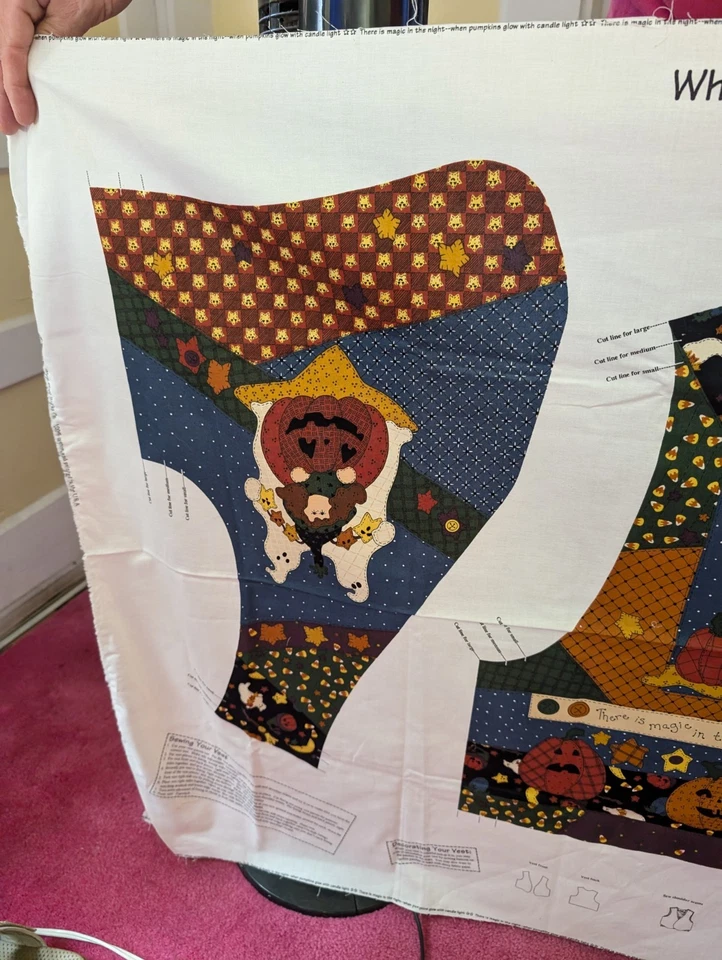 Fabric Panel, Cut & Sew/Women's Vest, "Which Witch & The Who", Sm,Med,Lg. - Image 2 of 4