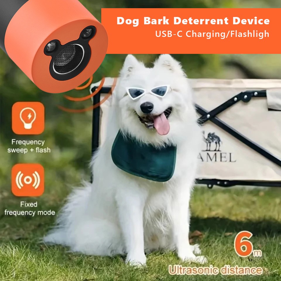 Rechargeable Dog Sonic Trainer Anti-Barking Ultrasonic Repeller Prevent Chasing