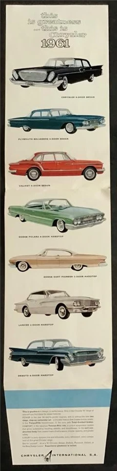 CHRYSLER Sales Brochure 1961 #CISA/R/COS/9/60 Dodge DESOTO Plymouth VALIANT+ - Image 3 of 3