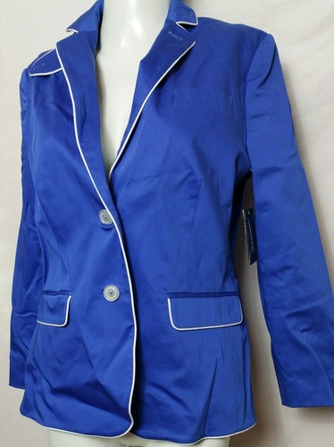 Liz Claiborne Women NEW Size 4 Blue Button Down Career Jacket Blazer(#b2 - Picture 3 of 8