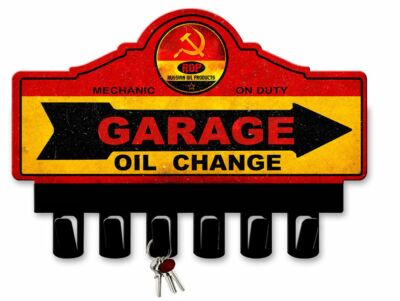 RUSSIAN OIL PRODUCTS ROP 14'' HEAVY DUTY USA MADE METAL KEY HANGER GAS ADV SIGN
