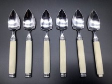 Set of 6 Grapefruit Spoons Stainless Steel Serrated Edge 6.5" Taiwan