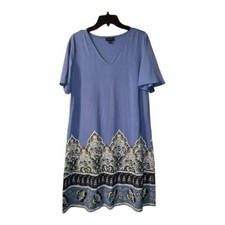 J. Jill Wearever Collection Size Small Blue Paisley Print Hem A Line Dress