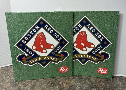 Pair of Vintage Boston Red Sox 100 Seasons Post Cereal 3 Ring Binders 2001