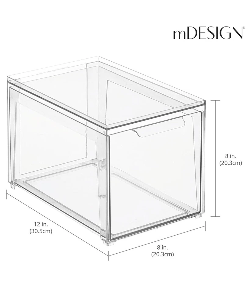 Plastic Stackable Bathroom Storage with Pull Out Bin 2 Pack - Clear (781) - Image 3 of 4