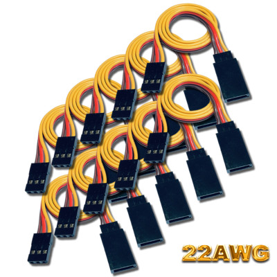 10cm 22AWG Servokabel Servo Kabel Verlängerung JR Graupner Futaba Robbe 2 5 10 
