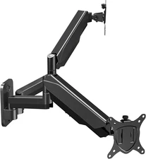 Dual Monitor Wall Mount for 13 to 32 Inch Computer Screens, Gas Spring Arm for 2