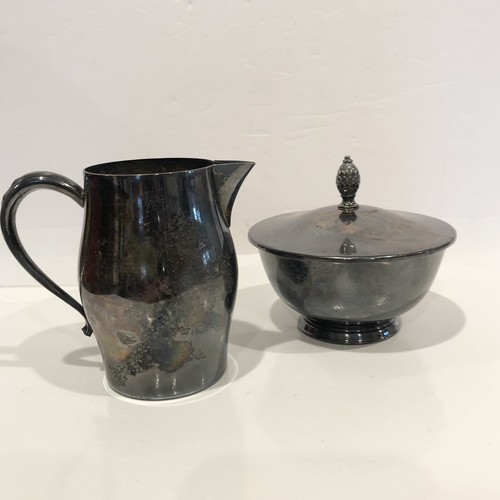 Paul Revere Silver Plate Creamer Zuccheriera Coperchio Set Wm A Rogers Oneida Patina - Foto 3 di 11