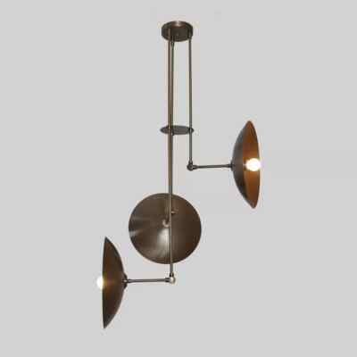 3 Light Stilnovo Style Disk Shade Sputnik Chandelier Light Fixture