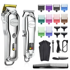 Hatteker Hair Clipper for Men Cordless Barber Clipper with T-Blade Trimmer IPX7