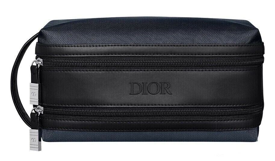 NIB Dior Navy & Black Toiletry Bag Dropp Kit Pouch Travel case
