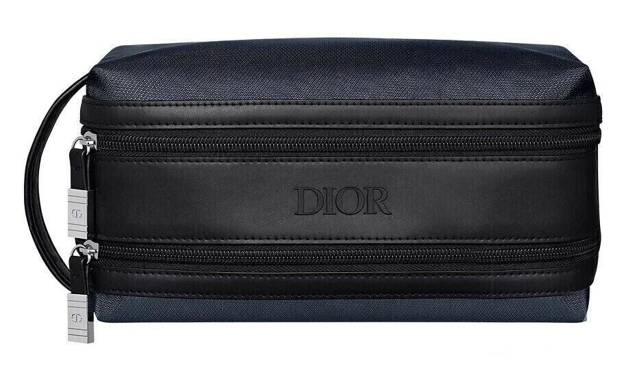 Sac de toilette Dior marine et noir neuf dans sa boîte kit de goutte sac étui de voyage, double fermeture éclair, NEUF