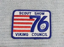 1976 Boy Scouts America Scout Show Viking Council Red White Blue Patch FREE S/H