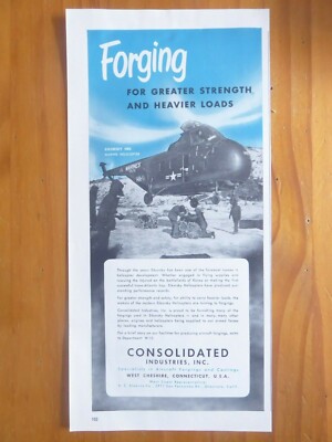 12/1953 PUB KONSOLIDIERTE INDUSTRIES SCHMIEDEN SIKORSKY HRS MARINES HELIKOPTER ANZEIGE