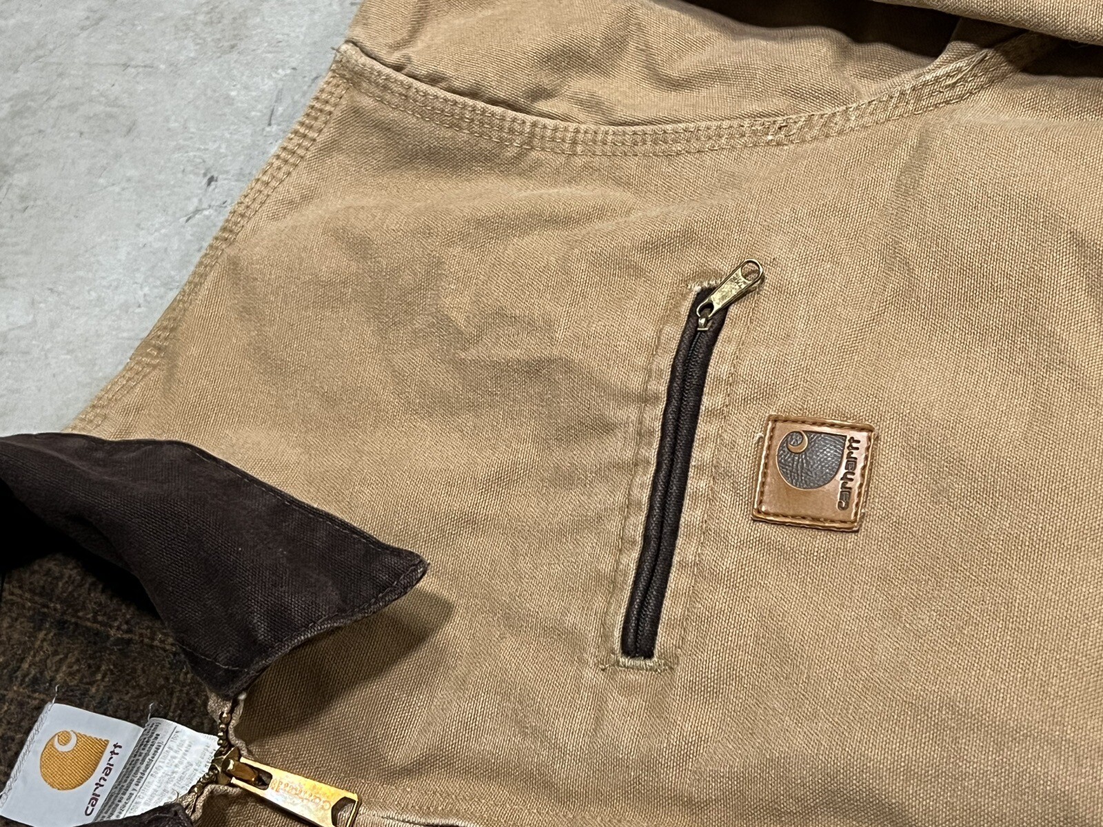 Vintage Carhartt Men's Blanket Lined Sandstone Detroit Jacket J97 XL