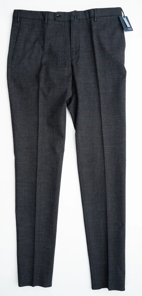 Pantalones de vestir grises INCOTEX pantalones algodón ventana calce ajustado frente plano 38 (EU 54) Foto 3 de 4