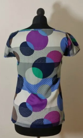 Monsoon Satin Blouse Size 8 UK 36 Cap Sleeve Scoop Neck Top Shirt Smart Casual image 2