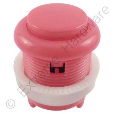 EXTREME HARDWARE Botón y microinterruptor arcade convexo redondo estilo hoja rosa 28 mm - MAME, JAMMA