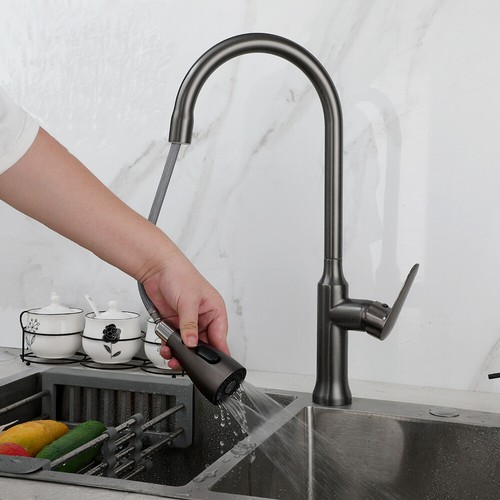 Kitchen Faucet Pull Down&Swivel Spout Deck Mount Single Handle Vanity Mixer Taps - Picture 226 of 264