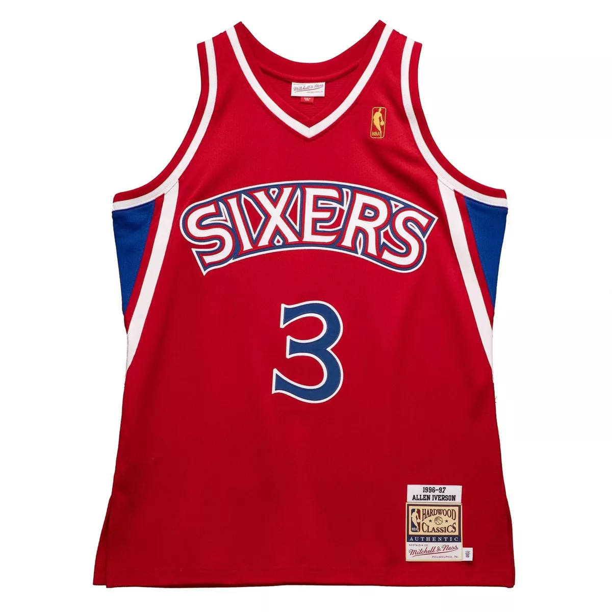 Mitchell & Ness Men's Allen Iverson Red Philadelphia 76ers Hardwood Classics Authentic Jersey - Red